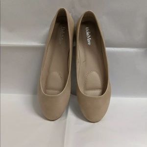 Beige taupe ballet flats versatile work shoes basic NIB
